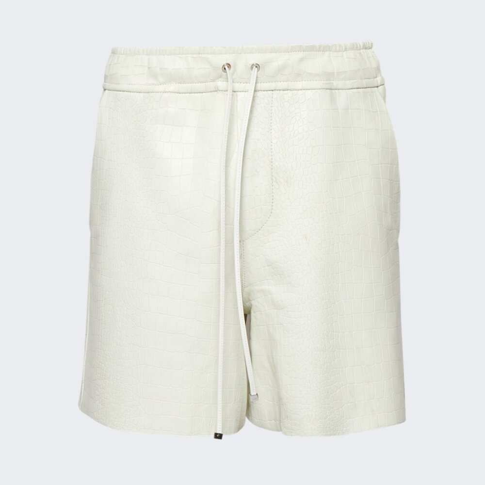 AMIRI Embossed Crocodile Shorts White